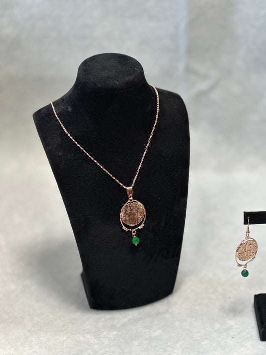 Orecchini e Collana Moneta Etrusca